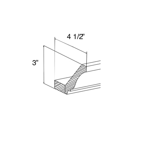 Crown Molding with Base 4-1/2"W x 3"H