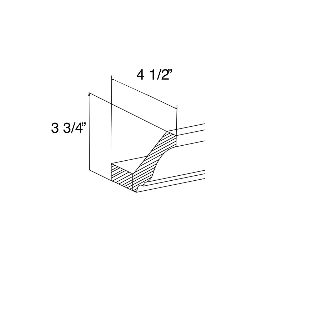 Crown Molding with Base 4-1/2"W x 3-3/4"H