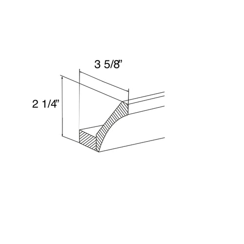 Cove Molding with Base 3-5/8"W x 2-1/4"H