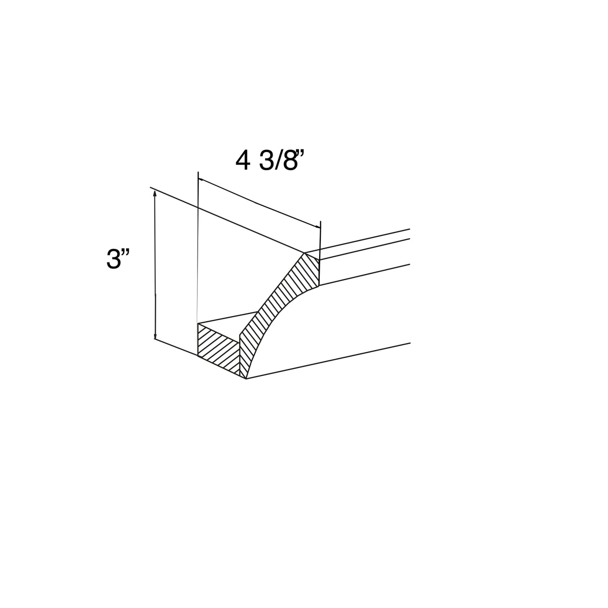 Cove Molding with Base 4-3/8"W x 3"H