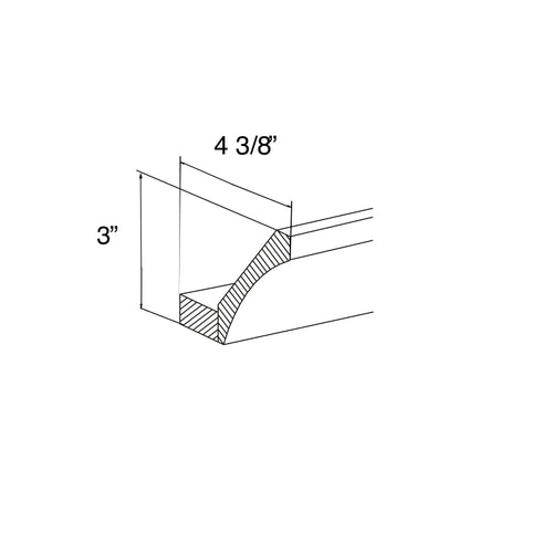 Cove Molding with Base 4-3/8"W x 3"H