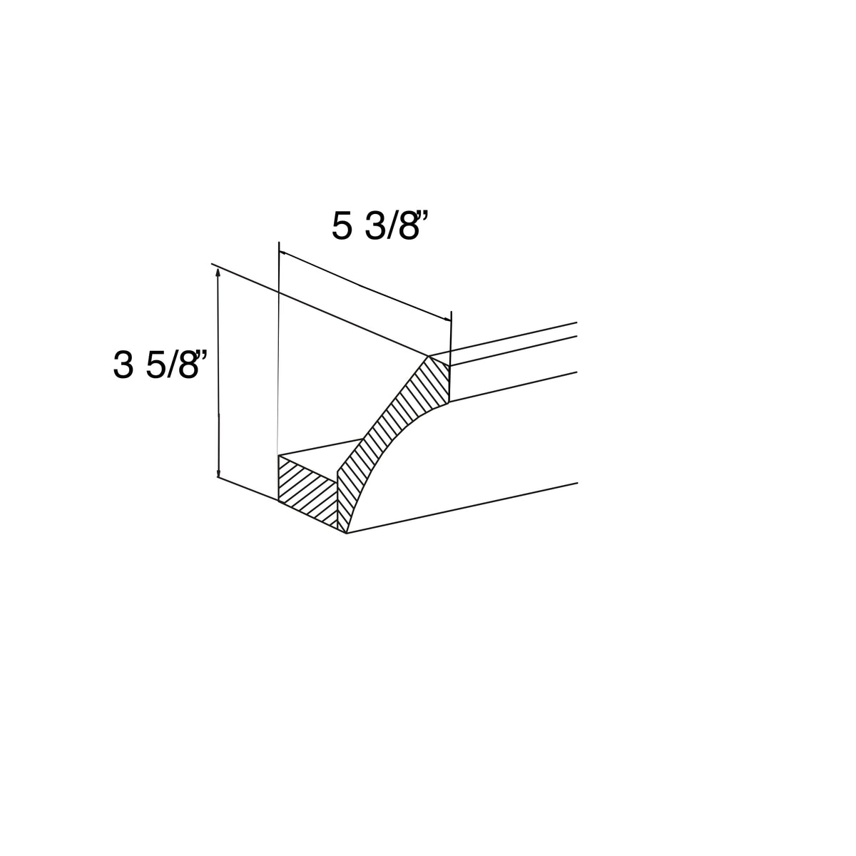 Cove Molding with Base 5-3/8"W x 3-5/8"H