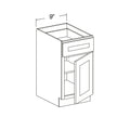 Standard Base Cabinet with 1 Drawer and 1 Door 9"W