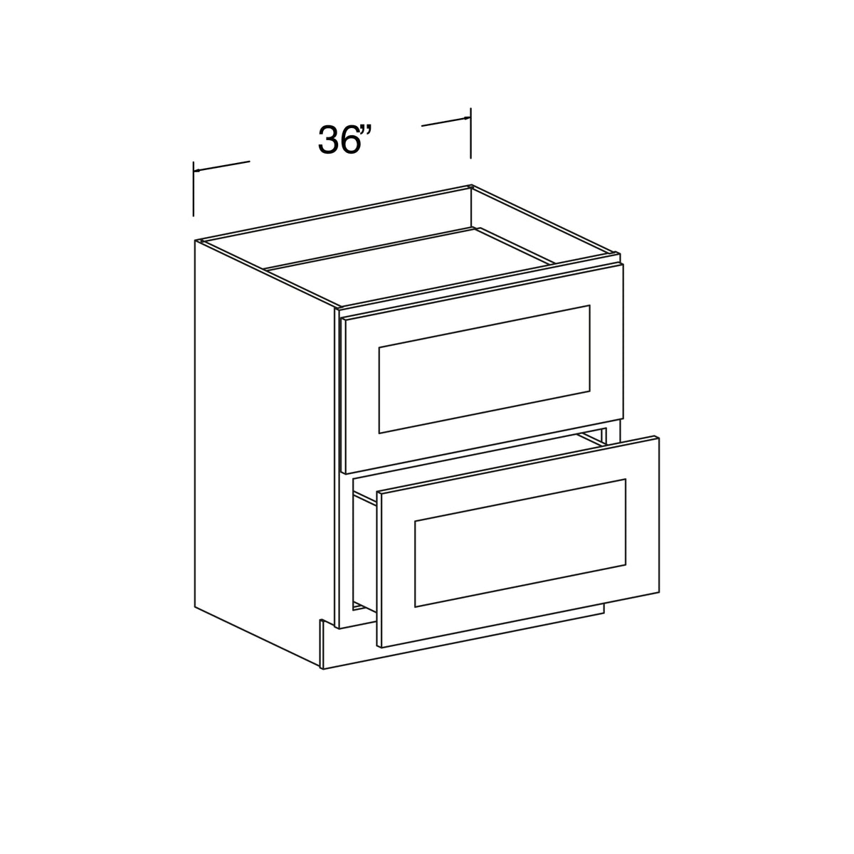 2-Drawer Base Cabinet 36"W