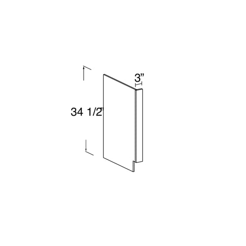 Dishwasher Panel with 3" W Return Filler