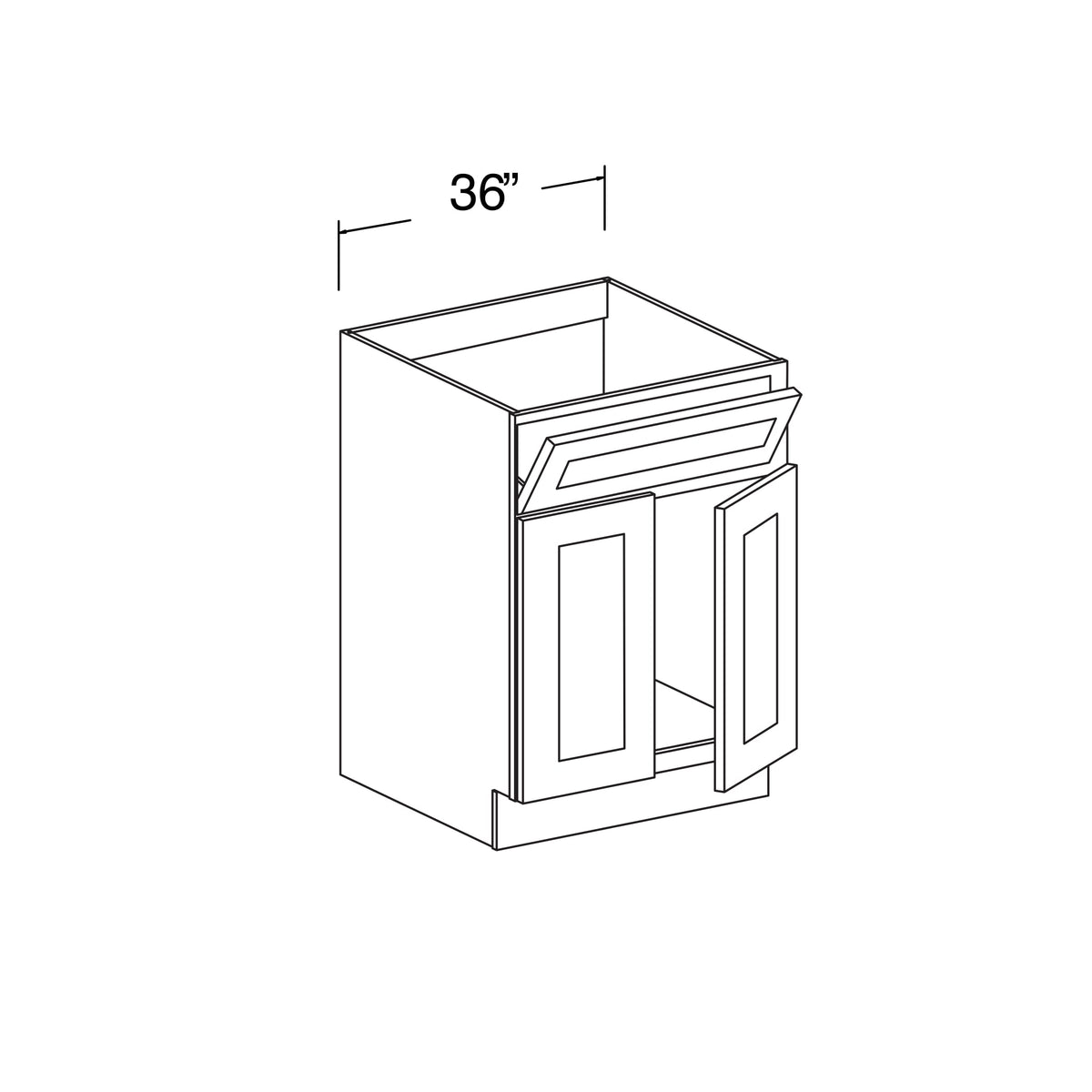 Sink Vanity Cabinet with 1 Tilt-out Drawer and 2 Doors 36"W