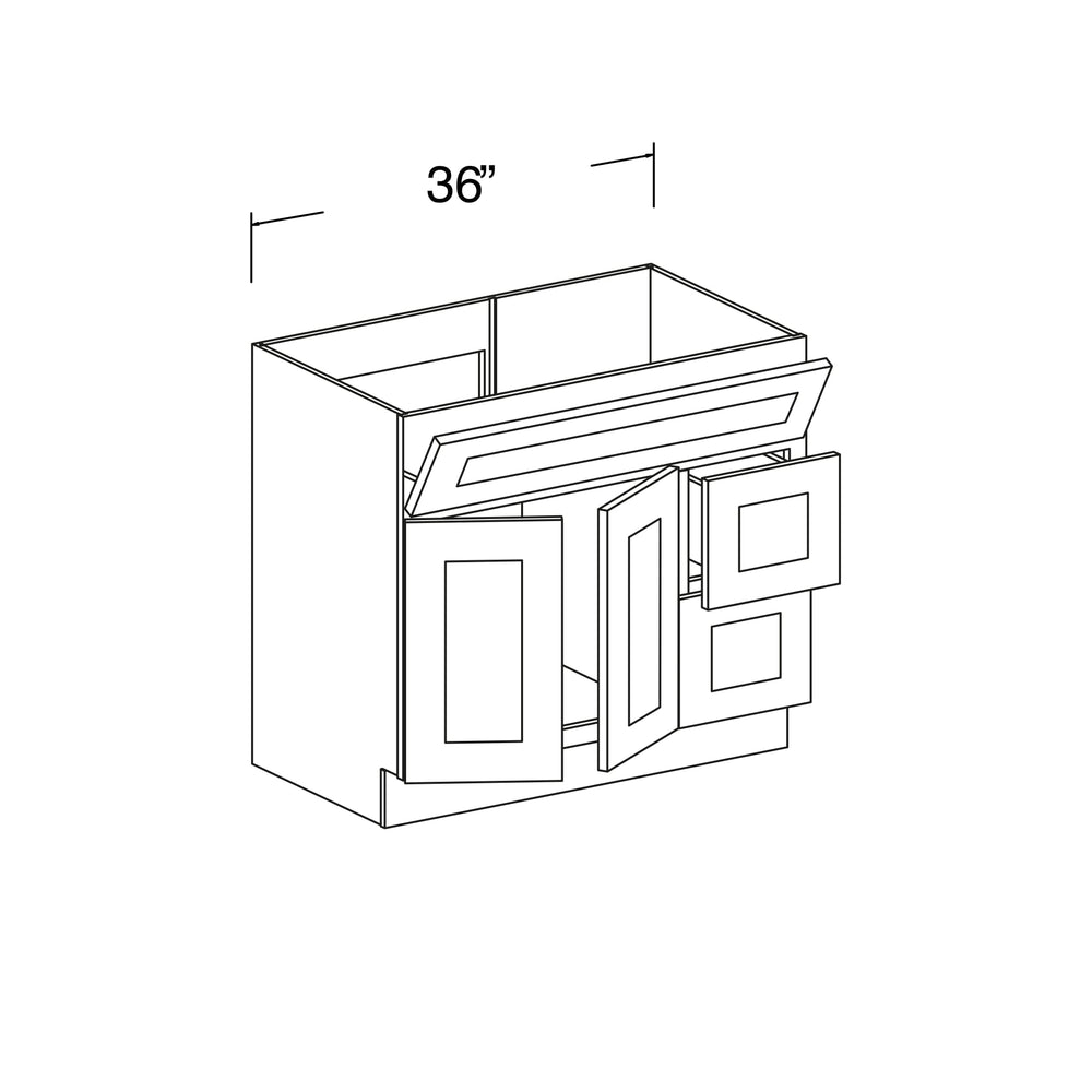 Sink Vanity Cabinet with 1 Tilt-out Drawer, 2 Drawers and 2 Doors