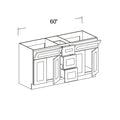 Sink Vanity Cabinet with 2 Tilt-out Drawers, 3 Drawers and 4 Doors 60"W