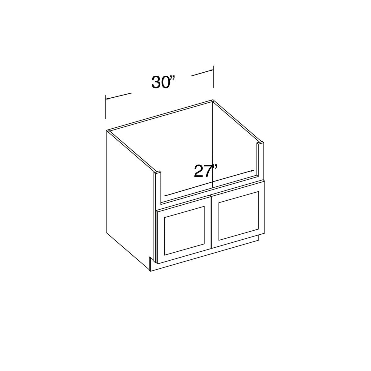 Farm Sink Base Cabinet with 2 Doors 30"W