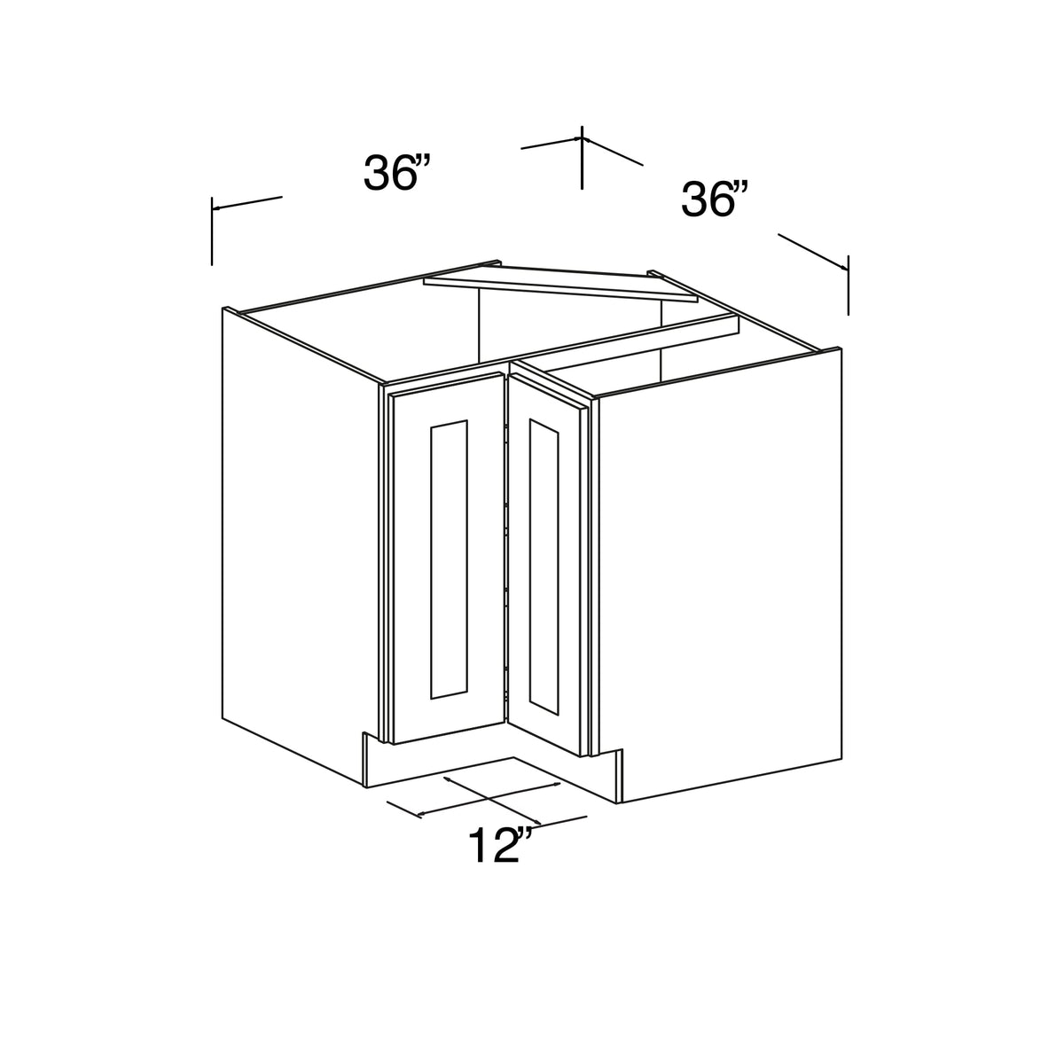 Corner Base Cabinet with Bi-folding Door 36"W