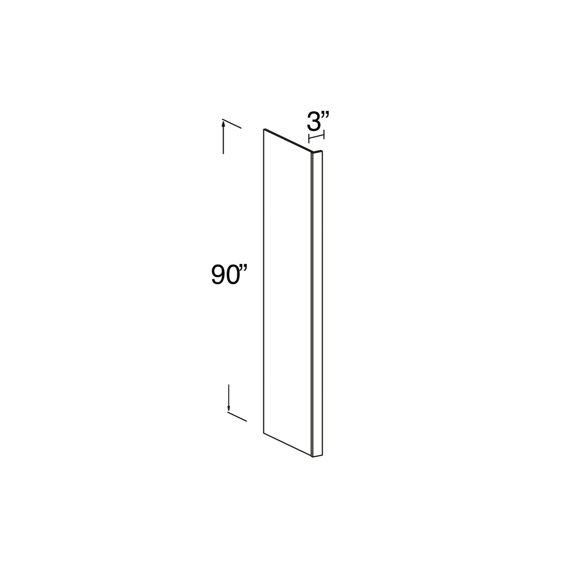 Refrigerator Panel with 3" W Return Filler 90"H