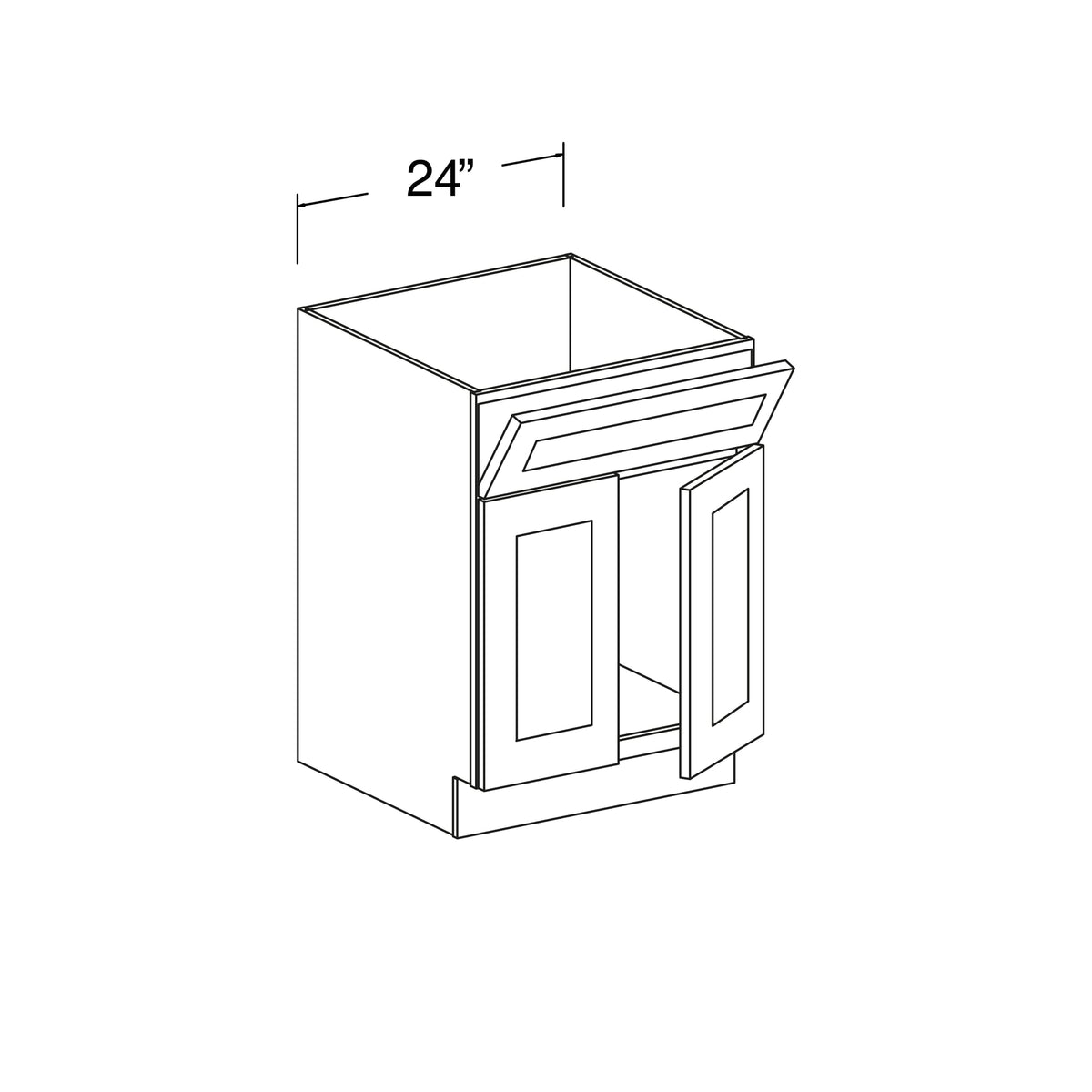 Sink Base Cabinet with 1 Tilt-out Drawer and 2 Doors 24"W