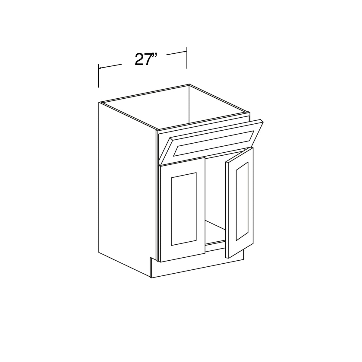 Sink Base Cabinet with 1 Tilt-out Drawer and 2 Doors 27"W