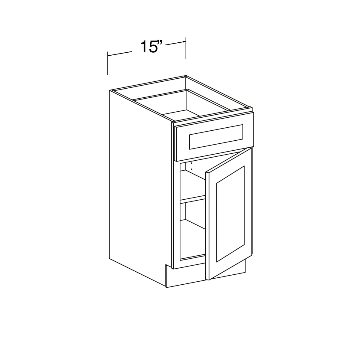 Vanity Cabinet with 1 Drawer and 1 Door 15"W
