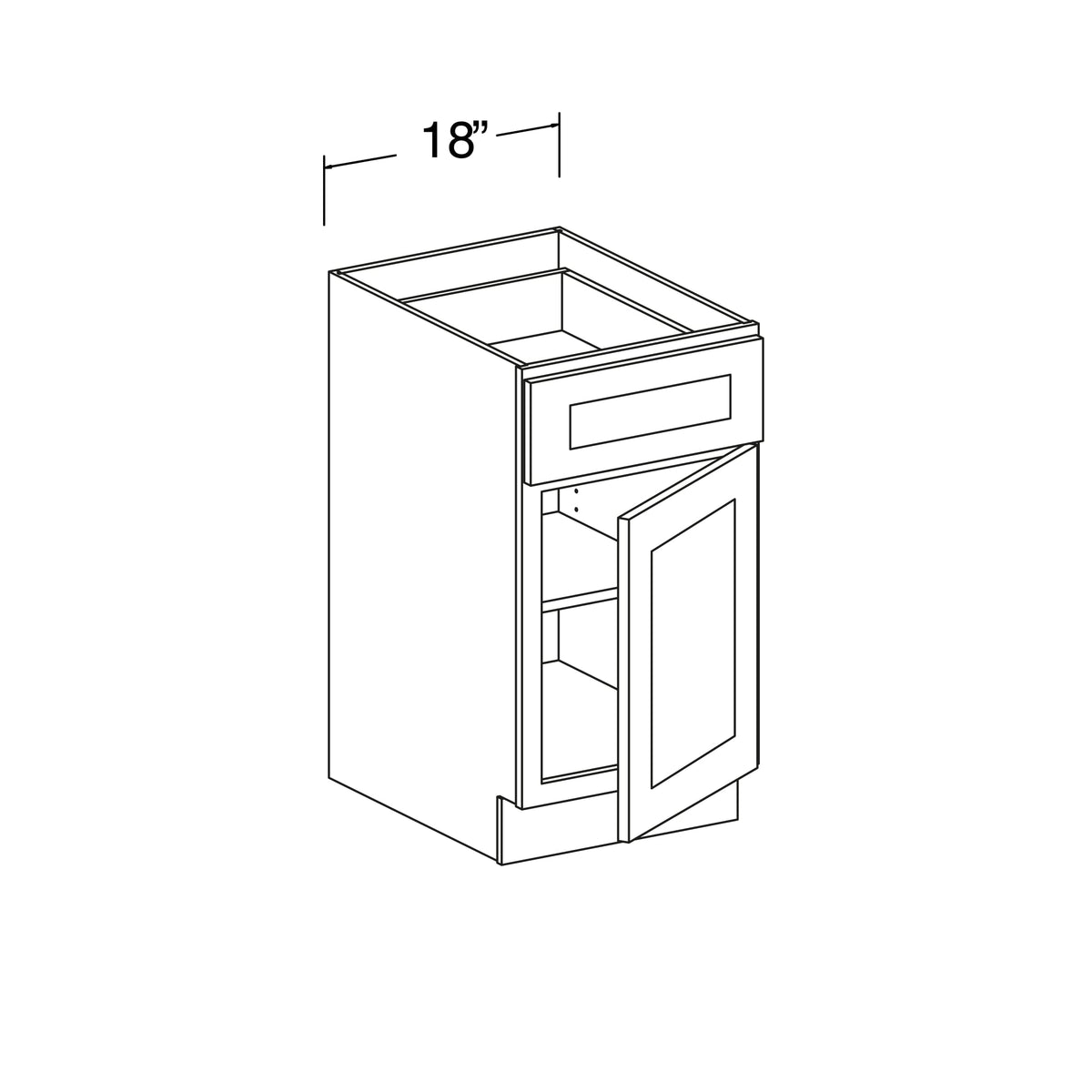 Vanity Cabinet with 1 Drawer and 1 Door 18"W