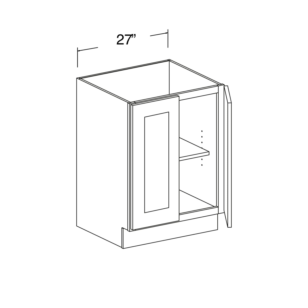 Vanity Cabinet with 2 Doors 27"W