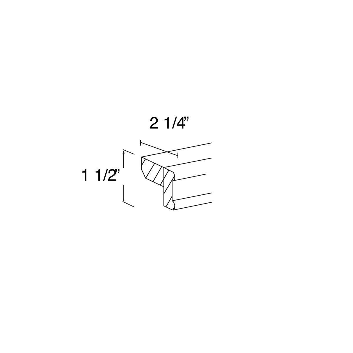 Traditional Light Rail Molding 2-1/4"W x 1-1/2"H