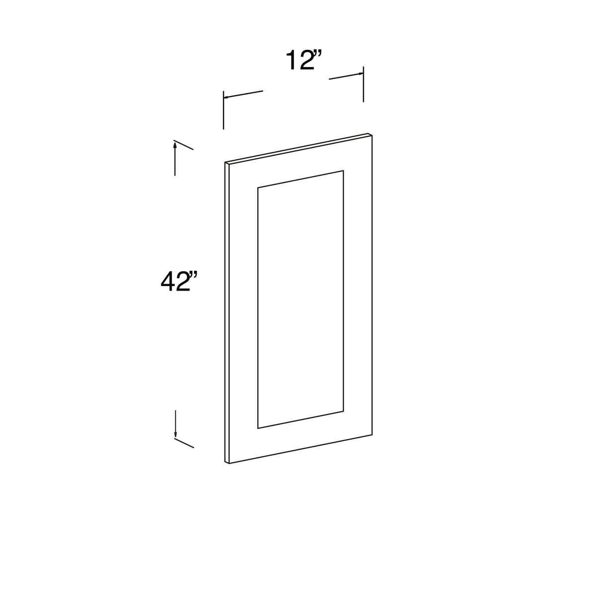 Wall End Dummy Door 12"W x 42"H