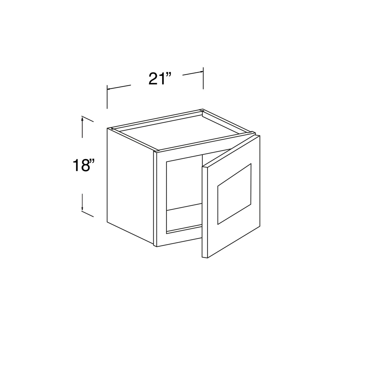 Wall Cabinet with 1 Door 21"W x 18"H