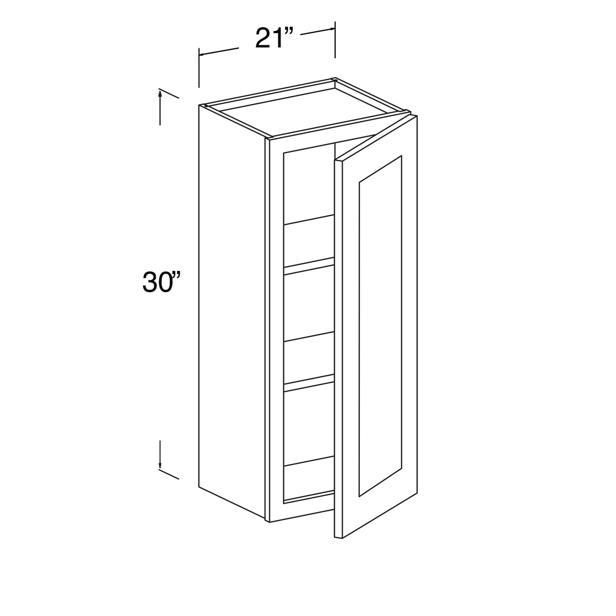 Wall Cabinet with 1 Door 21"W x 30"H