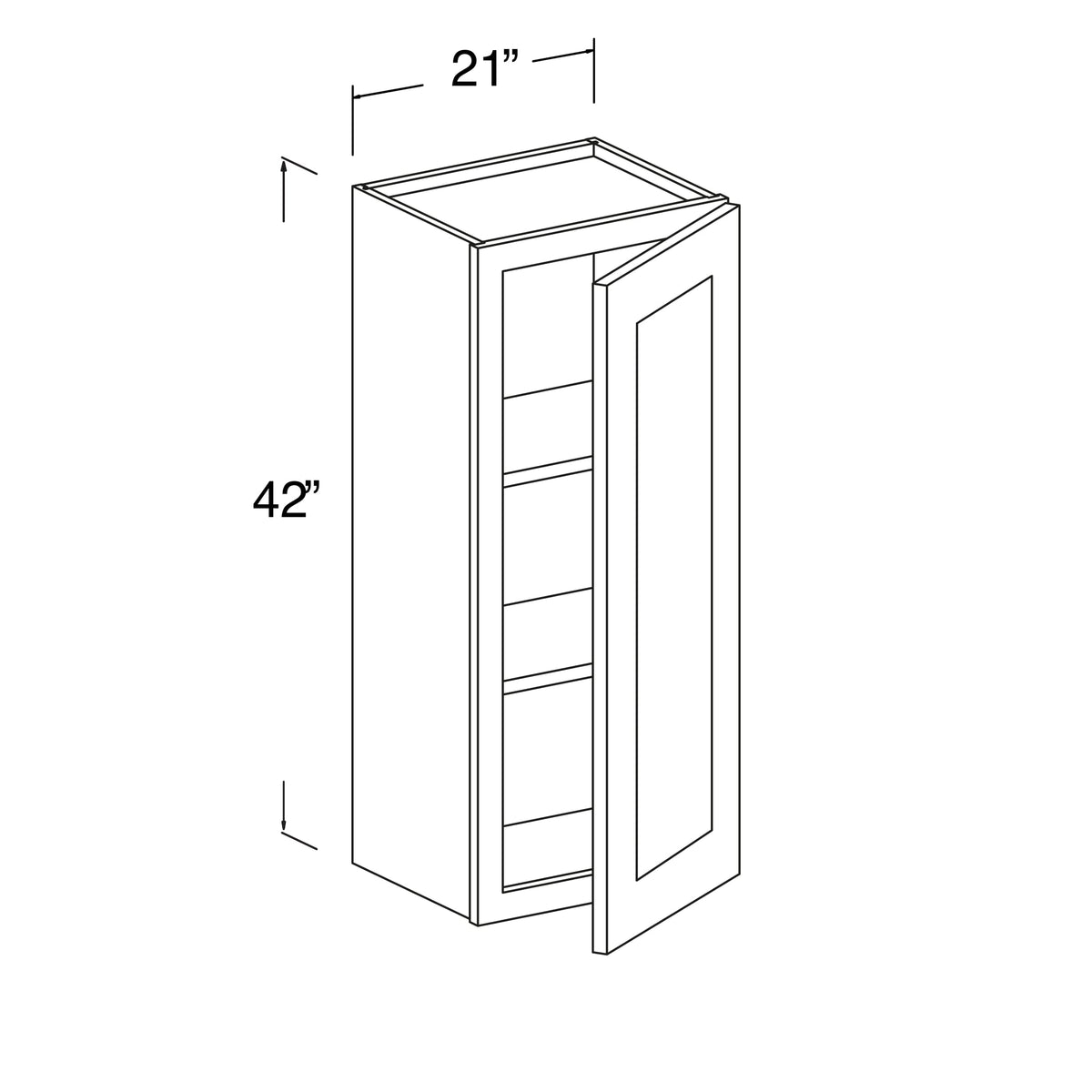 Wall Cabinet with 1 Door 21"W x 42"H