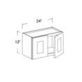 Wall Cabinet with 2 Doors 24"W x 12"H