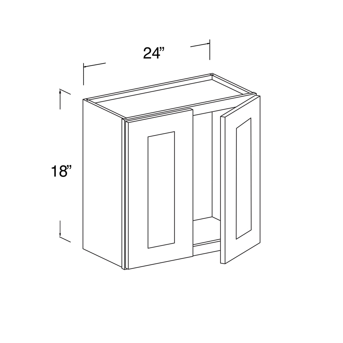 Wall Cabinet with 2 Doors 24"W x 18"H