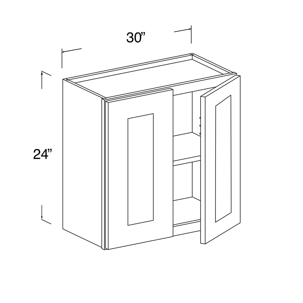 Wall Cabinet with 2 Doors 30"W x 24"H