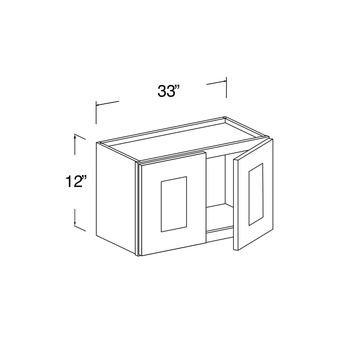Wall Cabinet with 2 Doors 33"W x 12"H