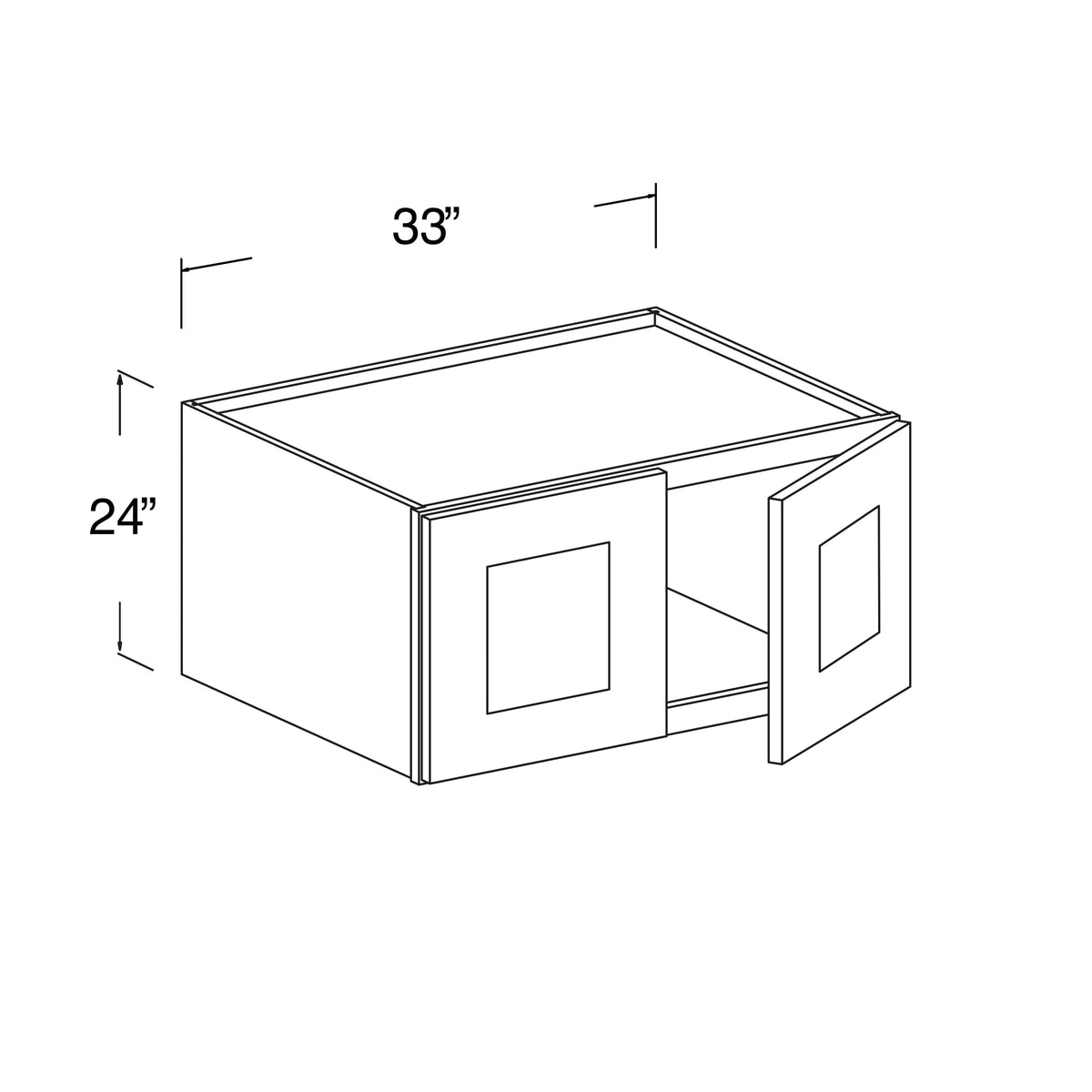 Refrigerator Wall Cabinet with 2 Doors 33"W x 24"H