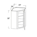 Diagonal Corner Wall Cabinet with 1 Door 24"W x 30"H