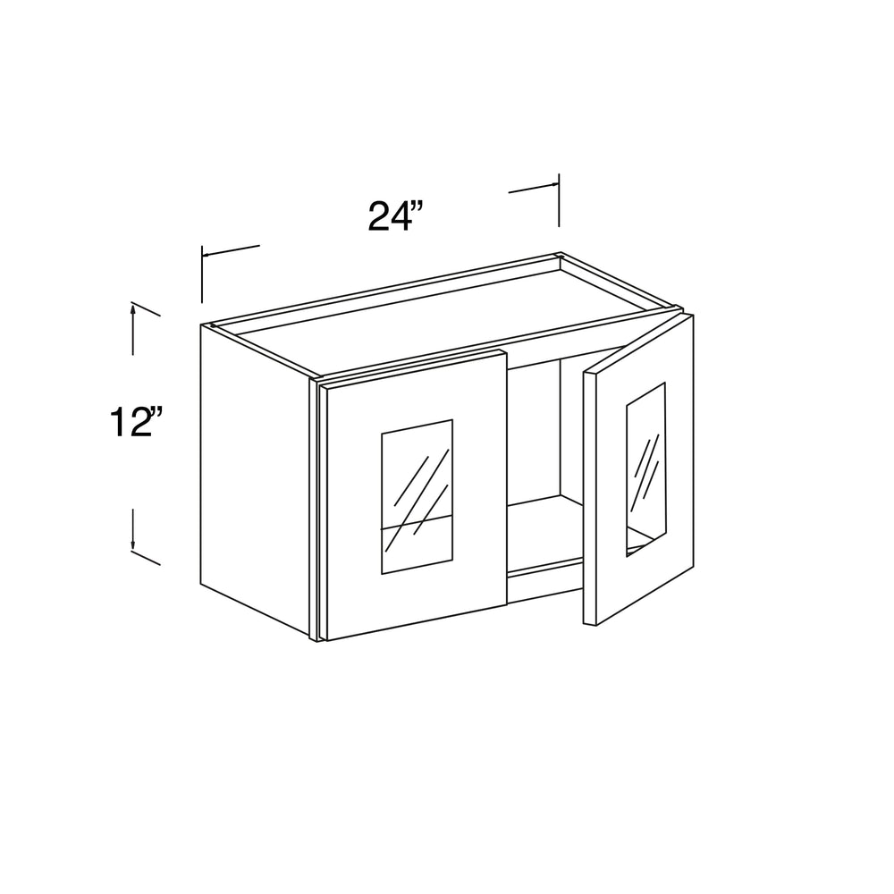 Glass Wall Cabinet with 2 Doors