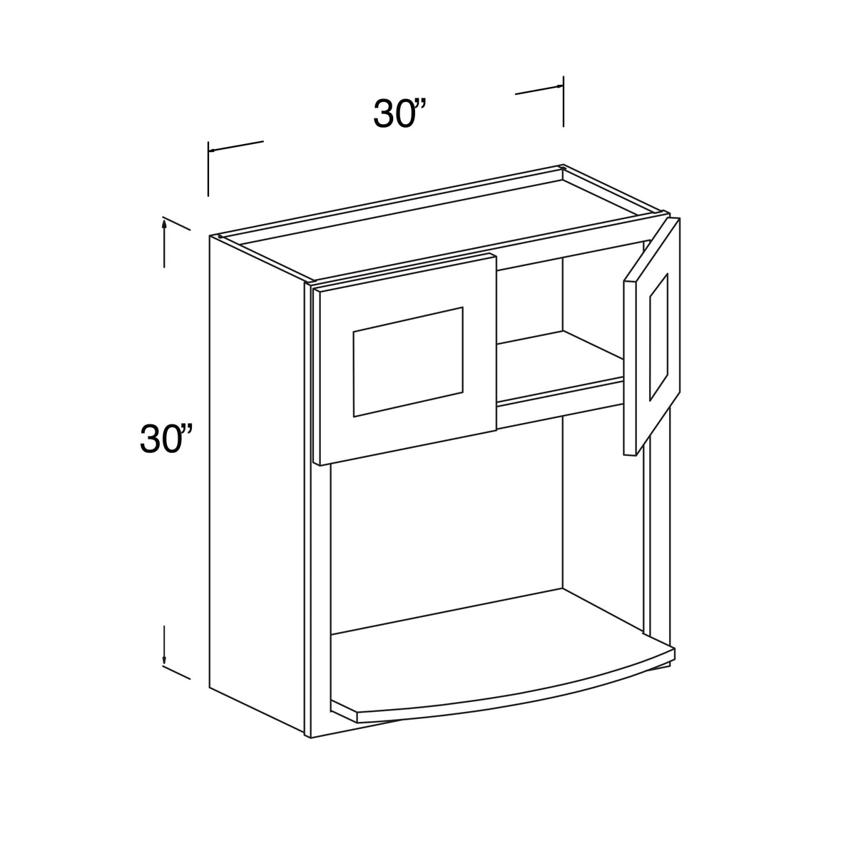 Microwave Wall Cabinet with 2 Doors 30"W x 30"H